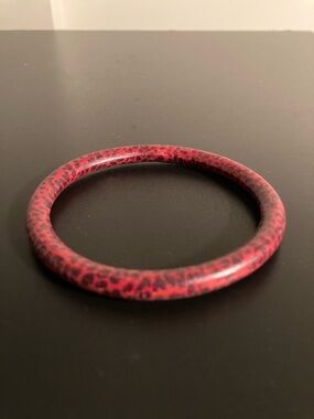 Red Leopard Print Bangle Bracelet